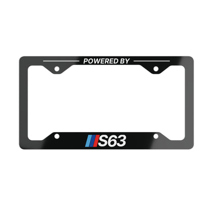 Powered By S63 Metal License Plate Frame