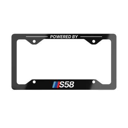 Powered By S58 Metal License Plate Frame