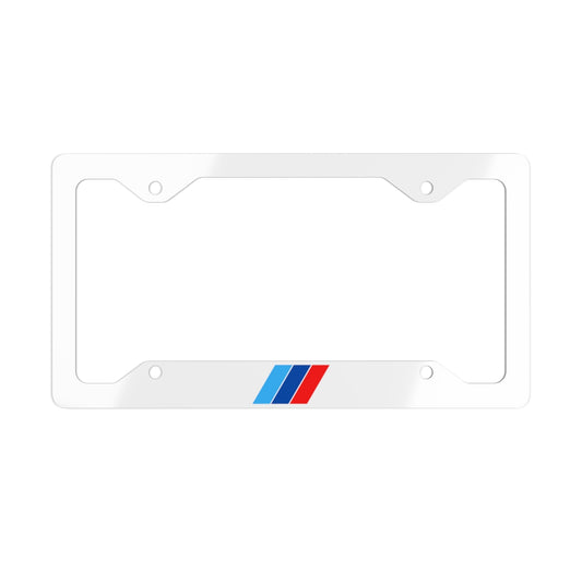 Bimmer S55 / M Stripes Metal License Plate Frame - White
