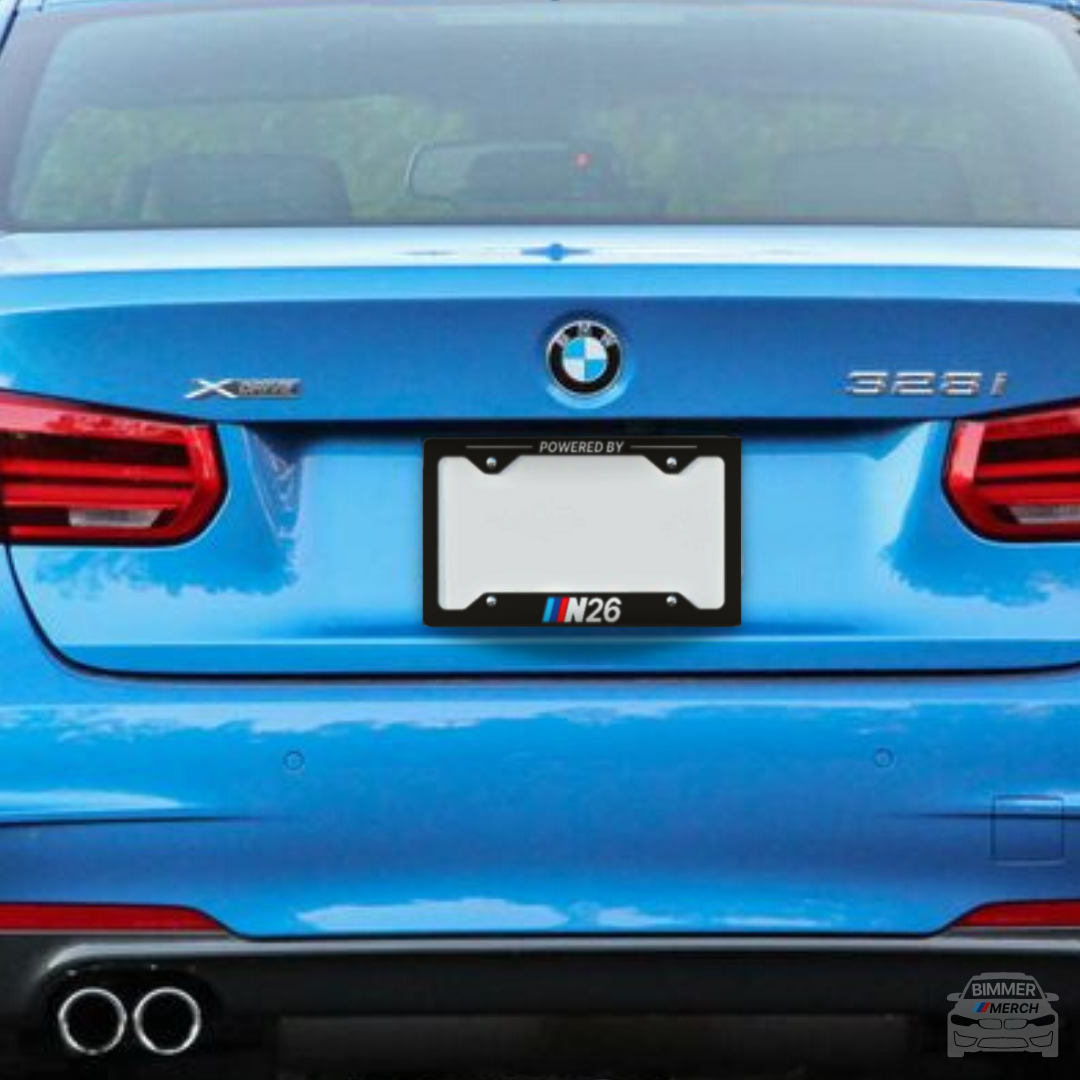 Powered By N20 Metal License Plate Frame