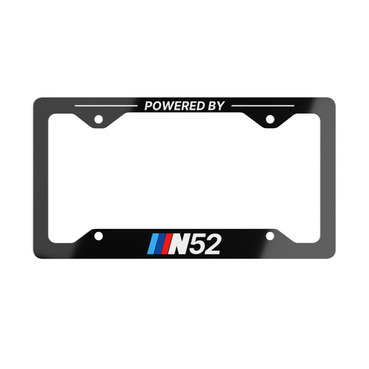 Powered By N52 Metal License Plate Frame